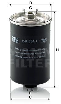 MANN-FILTER WK 834/1 Топливный фильтр  для AUDI COUPE (Ауди Коупе)