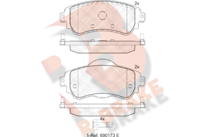 Комплект тормозных колодок, дисковый тормоз R BRAKE RB2027 для CITROËN DS4
