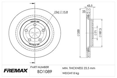 FREMAX BD-1089 Тормозные диски  для FORD USA MUSTANG купе 2.3 EcoBoost