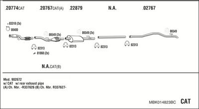 SISTEM DE ESAPAMENT WALKER MBK014823BC