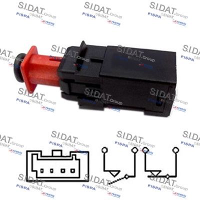Выключатель фонаря сигнала торможения SIDAT 5.140080 для FIAT GRANDE