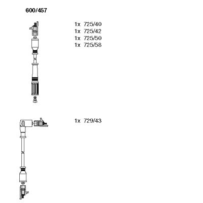 Комплект проводов зажигания BREMI 600/457 для FIAT PANDA