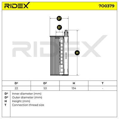 маслен филтър RIDEX 7O0379