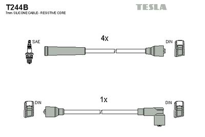Комплект проводов зажигания TESLA T244B для LANCIA BETA