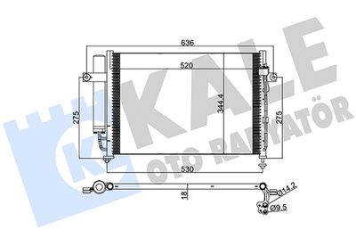 Конденсатор, кондиционер KALE OTO RADYATÖR 391700 для HYUNDAI GETZ