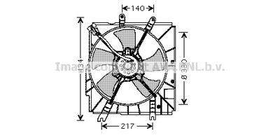 Вентилятор, охлаждение двигателя AVA QUALITY COOLING MZ7503 для MAZDA 323