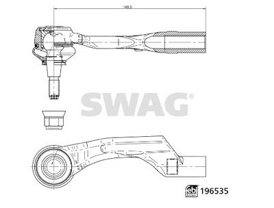 Końcówka drążka kierowniczego poprzecznego SWAG 33112219