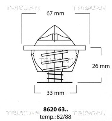Термостат, охлаждающая жидкость TRISCAN 8620 6382 для BMW Z1