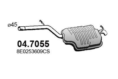 ASSO 04.7055 Глушитель выхлопных газов  для AUDI A4 (Ауди А4)