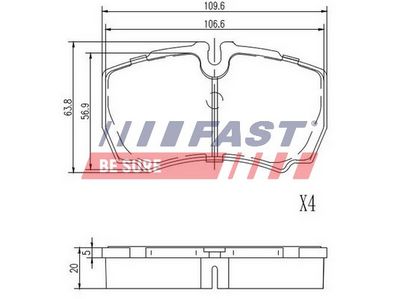 Zestaw klocków hamulcowych, hamulce tarczowe FAST FT29092