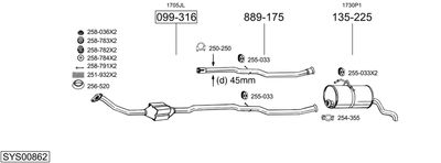 Układ wydechowy BOSAL SYS00862