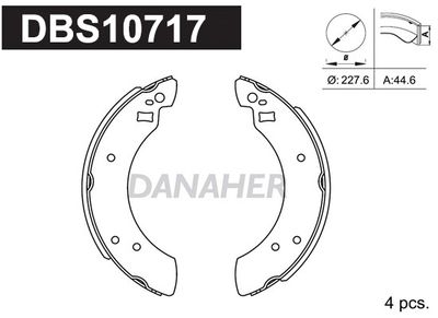 Комплект тормозных колодок DANAHER DBS10717 для TRIUMPH GT6
