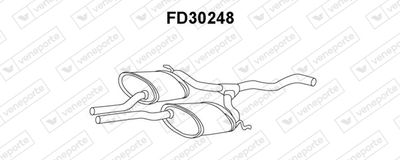 Средний глушитель выхлопных газов VENEPORTE FD30248 для FORD SCORPIO