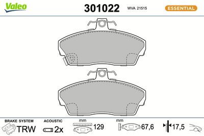 BREMSBELAGSATZ SCHEIBENBREMSE
