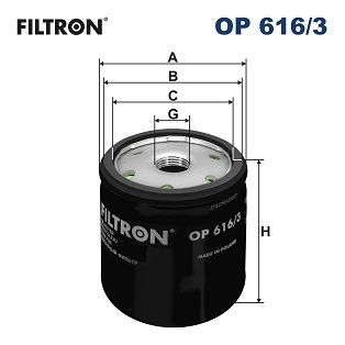 Масляный фильтр FILTRON OP 616/3 для SKODA CITIGO