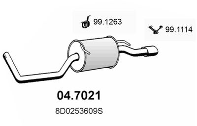 ASSO 04.7021 Глушитель выхлопных газов  для AUDI A4 (Ауди А4)
