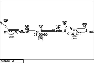 SISTEM DE ESAPAMENT MTS FORD97910A006582