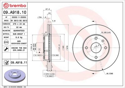 DISC FRANA BREMBO 09A91811 1