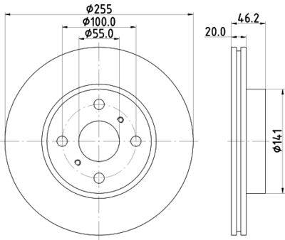 Тормозной диск HELLA 8DD 355 116-411 для ASTON MARTIN CYGNET
