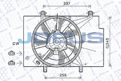 Вентилятор, охлаждение двигателя JDEUS EV0120360 для FORD B-MAX