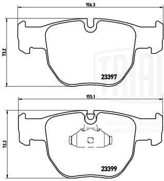 TRIALLI PF 4252 Тормозные колодки и сигнализаторы  для LAND ROVER RANGE ROVER III (L322) 3.6 D 4x4