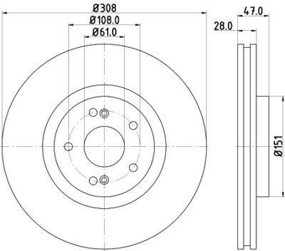Тормозной диск HELLA 8DD 355 128-891 для RENAULT ESPACE