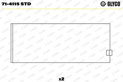 Vevstakslagerskål GLYCO 71-4115 STD för PERKINS