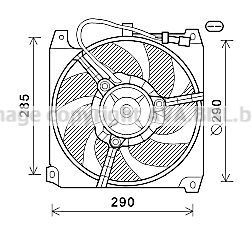 PRASCO AL7023 Вентилятор системы охлаждения двигателя  для ALFA ROMEO 145 (Альфа-ромео 145)