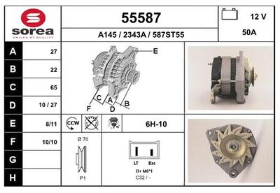 Генератор EAI 55587 для CITROËN C35