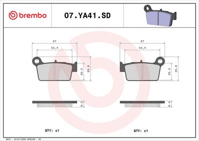 Brzdové destičky BREMBO 07YA41SD