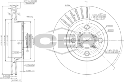 спирачен диск ICER 78BD2894-2