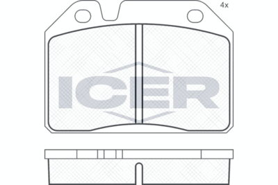 Комплект тормозных колодок, дисковый тормоз ICER 180091 для PEUGEOT 204