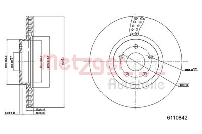 Tarcza hamulcowa METZGER AUTOTEILE 6110842
