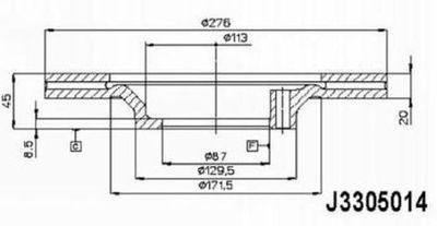 NIPPARTS J3305014 Тормозные диски  для MITSUBISHI PAJERO (Митсубиши Пажеро)