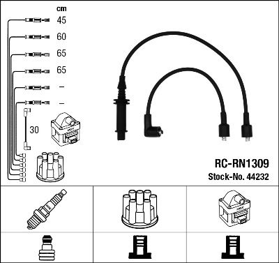Комплект проводов зажигания NGK 44232 для RENAULT 14