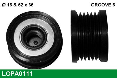 Alternator - sprzęgło jednokierunkowe LUCAS LOPA0111