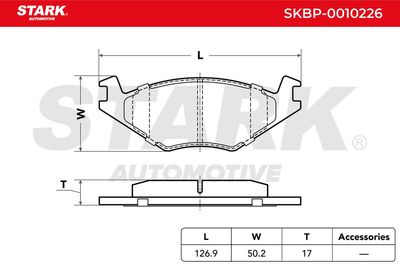 комплект спирачно феродо, дискови спирачки STARK SKBP-0010226