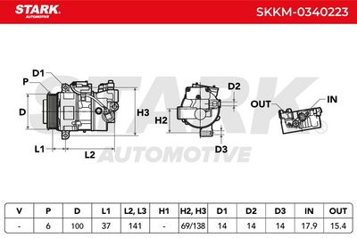 компресор, климатизация STARK SKKM-0340223