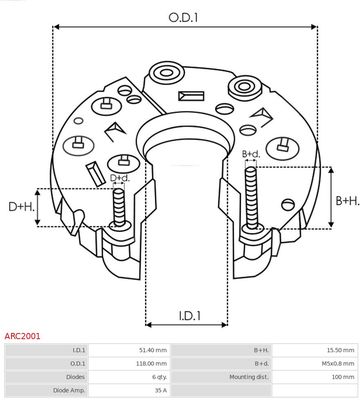 Rectifier, alternator ARC2001