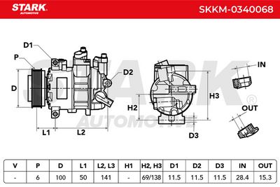 компресор, климатизация STARK SKKM-0340068