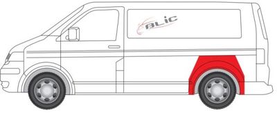 Fender reparatieset Achter Links past: VW TRANSPORTER T5 04.03-04.15