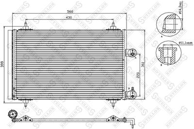 Конденсатор, кондиционер STELLOX 10-45227-SX для CITROËN C5