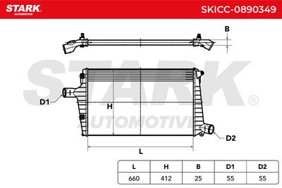интеркулер (охладител за въздуха на турбината) STARK SKICC-0890349