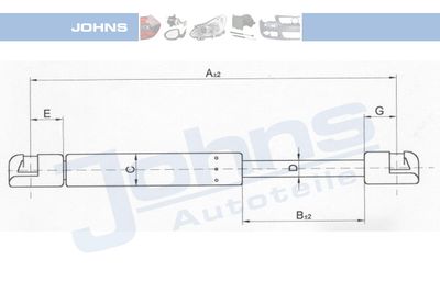 JOHNS 32 51 95-91 Газовая пружина, крышка багажник 