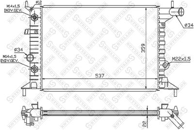 Радиатор, охлаждение двигателя STELLOX 10-26013-SX для OPEL VECTRA