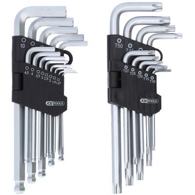 Ks Tools - Sada pravouhlých kľúčov Torx vnútorný šesťhran 22ks
