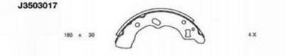 NIPPARTS J3503017 Ремкомплект барабанных колодок  для MAZDA 121 II (DB) 1.3 i 16V