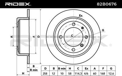спирачен диск RIDEX 82B0676