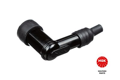 Bougie pijp, hoek: 90°, Kort, bougie draad: 14mm, aansluiting: draad, materiaal behuizing: Eboniet, kleur bougiedop: zwart