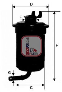 Топливный фильтр SOFIMA S 1695 B для DAIHATSU FEROZA